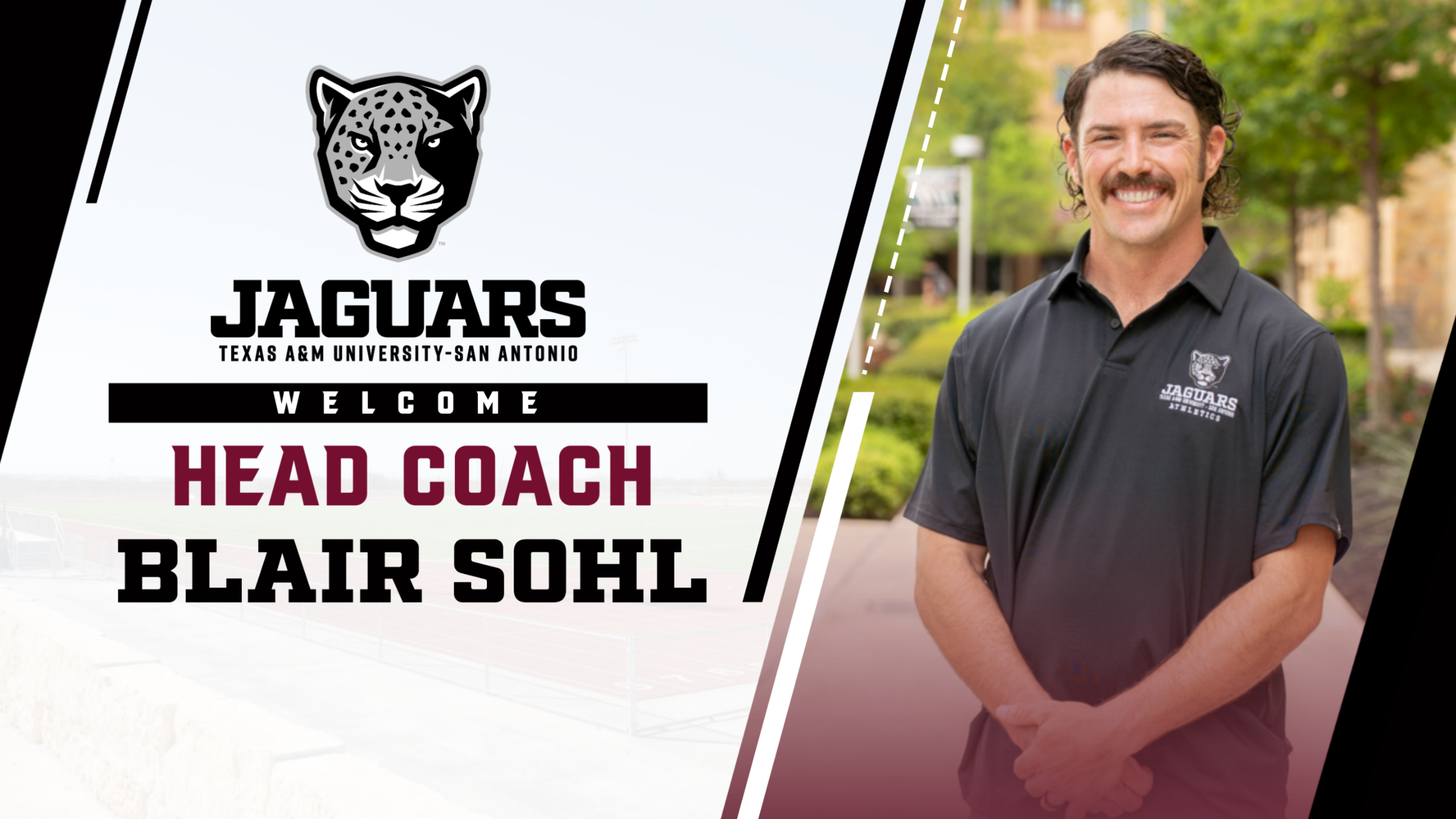 Photo of hire Blair Sohl with scripted graphic that reads, Jaguars, Head Coach, Blair Sohl. 