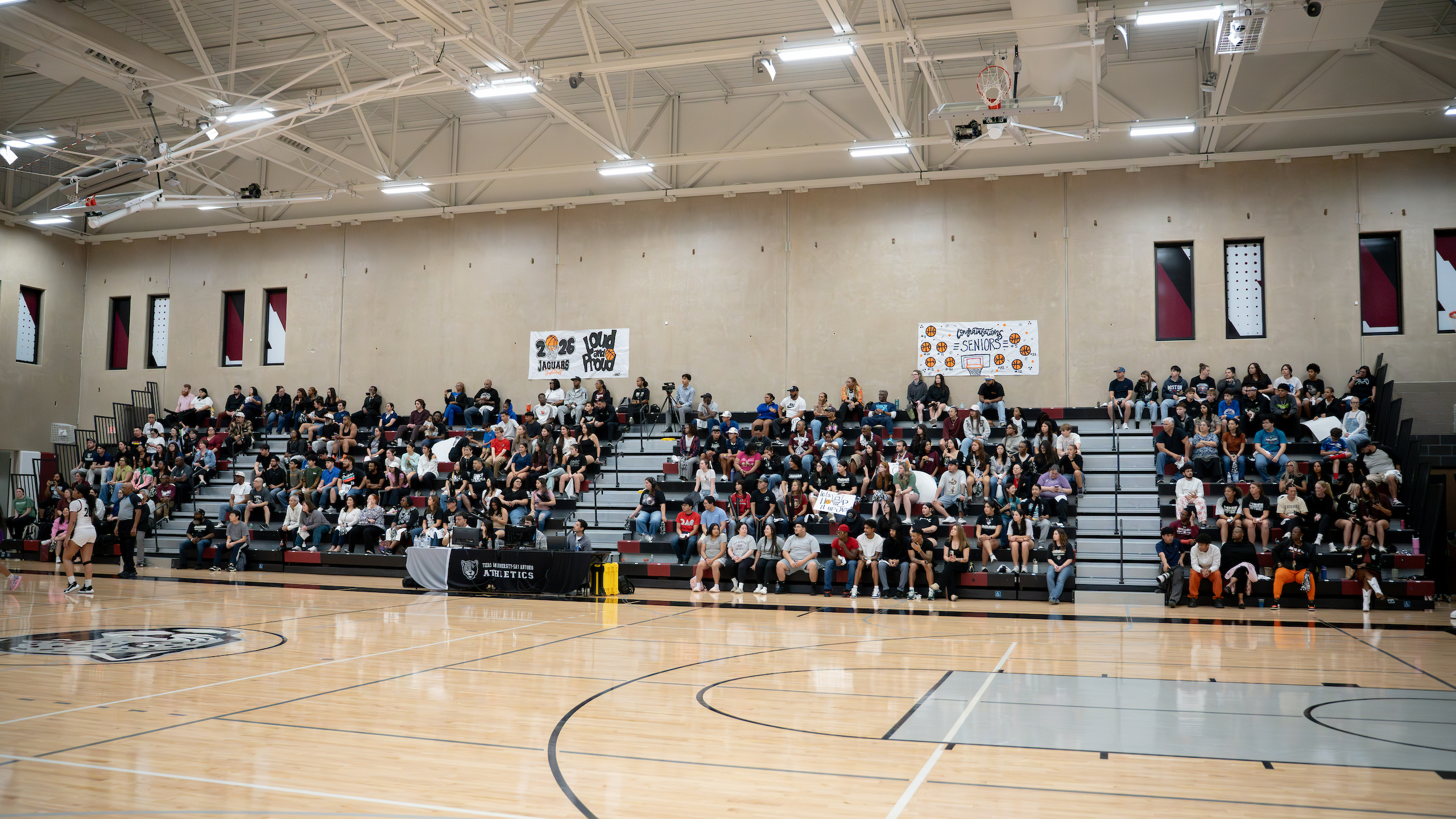 The bleachers in the recreation centers filled.